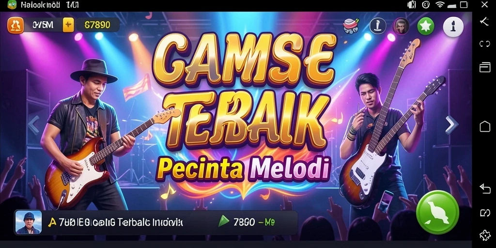 Tampilan gameplay C7890 dengan aksi musik yang seru.