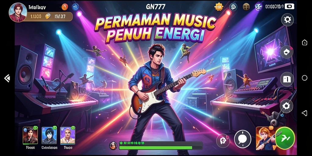 Tampilan gameplay menarik dalam permainan musik GN777