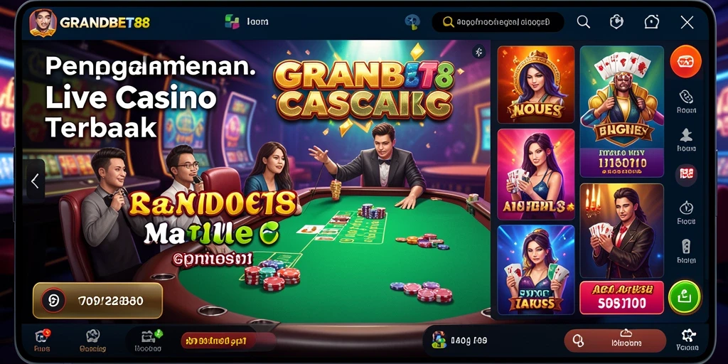 Tampilan gameplay Live Casino yang menarik dan interaktif di GRANDBET88.