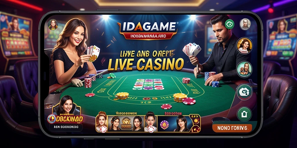 Screenshot gameplay IDAGAME dengan dealer profesional di live casino.