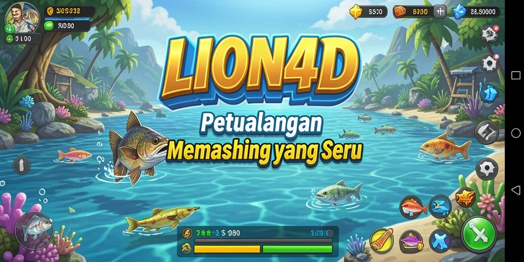 Tampilan gameplay memancing yang menarik dan interaktif di LION4D.