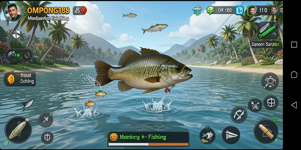 Screenshot OMPONG188 menunjukkan pengalaman memancing yang menakjubkan.
