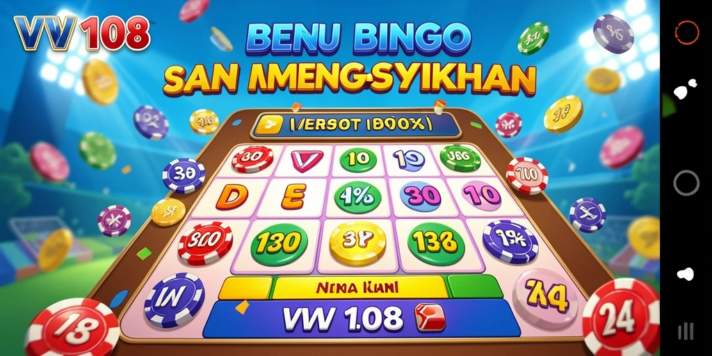 Tampilan screenshot VW108 menunjukkan gameplay Bingo yang seru dan interaktif.
